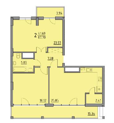 2-комнатная 87.78 м² в ЖК Praud Premium от 34 750 грн/м², Львов