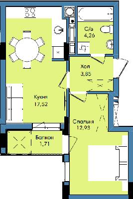 1-комнатная 40.27 м² в ЖК Washington City от 23 200 грн/м², Львов