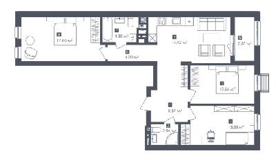 3-кімнатна 83.77 м² в ЖК Малоголосківські пагорби від 25 400 грн/м², Львів