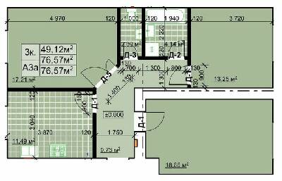 3-кімнатна 76.57 м² в ЖК Столичний квартал від 13 300 грн/м², м. Коломия