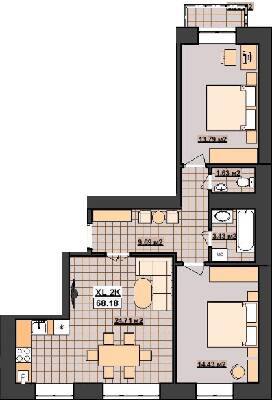 2-комнатная 68.18 м² в ЖК Гетьманский от 12 500 грн/м², Ивано-Франковск