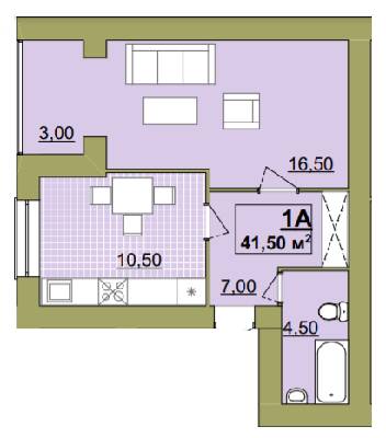 1-комнатная 41.5 м² в ЖК Городок Центральный от 14 000 грн/м², Ивано-Франковск