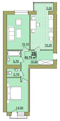 2-комнатная 62.7 м² в ЖК Городок Центральный от 14 000 грн/м², Ивано-Франковск