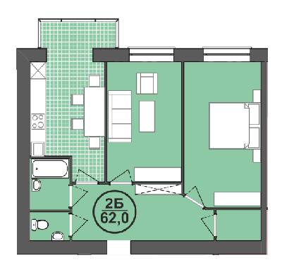 2-кімнатна 62 м² в ЖК Містечко Центральне від 11 000 грн/м², Івано-Франківськ