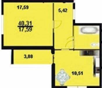 1-комнатная 40.31 м² в ЖК Европейский от 14 500 грн/м², Хмельницкий