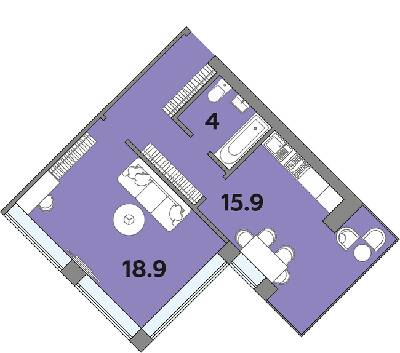 1-комнатная 47 м² в ЖК Яровица от 20 450 грн/м², Луцк