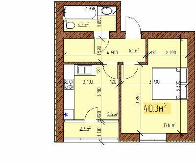 1-кімнатна 40.3 м² в ЖК Джерельний від 17 000 грн/м², Вінниця