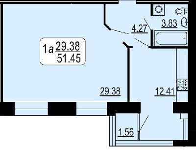 1-комнатная 51.45 м² в ЖК Семейный комфорт от 15 300 грн/м², Винница