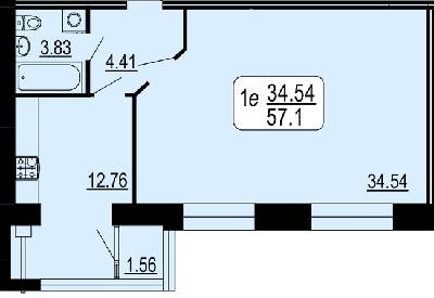 1-комнатная 57.1 м² в ЖК Семейный комфорт от 15 300 грн/м², Винница