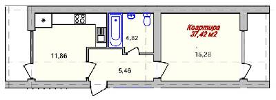 1-кімнатна 37.42 м² в ЖК ECOtown від 19 200 грн/м², Ужгород