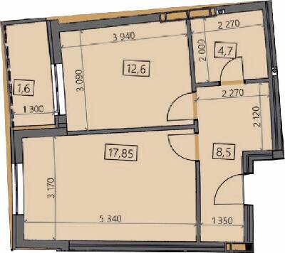 1-комнатная 45.17 м² в ЖК Crystal от 23 150 грн/м², Ужгород