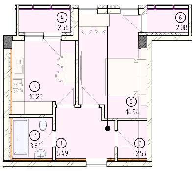 1-кімнатна 42.75 м² в ЖК Престиж від 22 550 грн/м², Ужгород