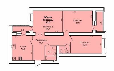 3-комнатная 95 м² в ЖК Levanevsky от 15 100 грн/м², Николаев