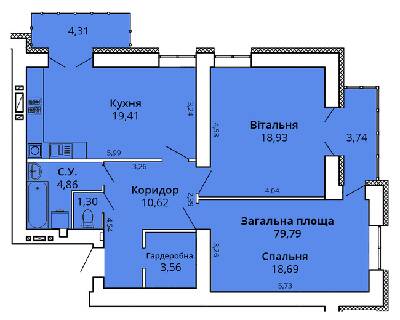 2-комнатная 83.73 м² в ЖК Премьер Хаус от 22 000 грн/м², Николаев