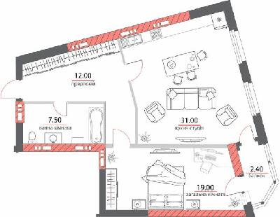 1-комнатная 74.9 м² в ЖК на ул. Пилипа Орлика, 26 от 36 900 грн/м², Полтава