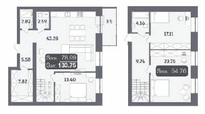 Дворівнева 133.75 м² в ЖК Стандарт від 19 500 грн/м², Полтава