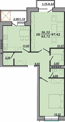 2-кімнатна 65.72 м² в ЖК Березовиця від 15 000 грн/м², смт Велика Березовиця