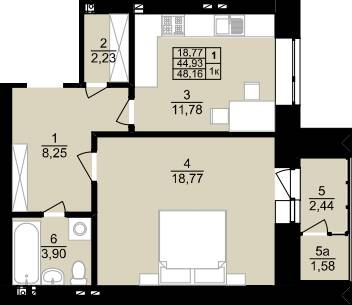 1-кімнатна 48.16 м² в ЖК Затишний двір від 15 000 грн/м², Тернопіль