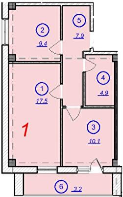 2-комнатная 53.09 м² в ЖК The Loft от 8 500 грн/м², г. Новая Каховка