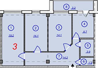 Трикімнатні в ЖК The Loft