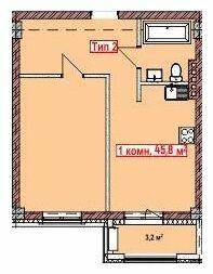 1-кімнатна 45.8 м² в ЖК Club City від 26 950 грн/м², Херсон