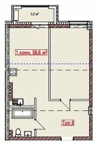 1-кімнатна 56.6 м² в ЖК Club City від 26 950 грн/м², Херсон