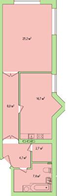 1-кімнатна 64.7 м² в ЖК Парк Стоун від 12 800 грн/м², Херсон