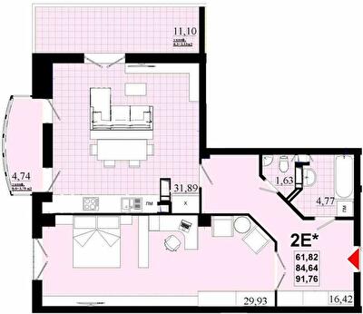 2-комнатная 91.76 м² в ЖК Златоуст от 39 000 грн/м², Киев