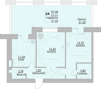 2-кімнатна 90.3 м² в ЖК Греків Ліс від 20 150 грн/м², м. Умань