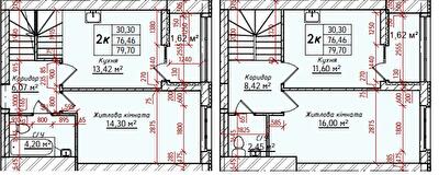 Двухуровневая 79.7 м² в ЖК Уютный от 13 900 грн/м², Чернигов