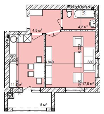 1-кімнатна 42.5 м² в ЖК Затишний квартал від 20 700 грн/м², с. Чагор