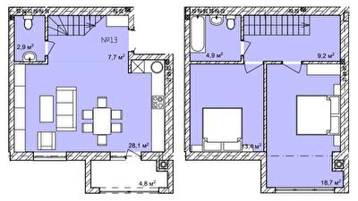 Двухуровневая 88 м² в ЖК Затишний квартал от 20 700 грн/м², с. Чагор