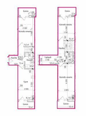 Дворівнева 88.5 м² в ЖК KromaxBud від 14 850 грн/м², Чернівці