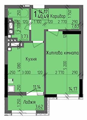 1-кімнатна 40.49 м² в ЖК KromaxBud від 25 450 грн/м², Чернівці