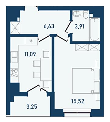 1-кімнатна 40.4 м² в ЖК Престижний 2 від 25 450 грн/м², Чернівці