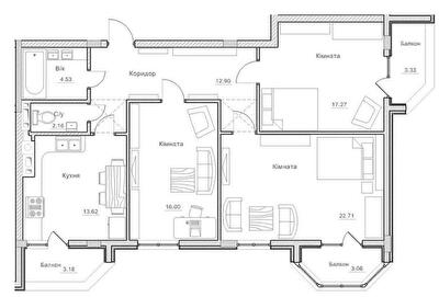 3-кімнатна 98.76 м² в ЖК Щасливі проліски від 31 000 грн/м², с. Проліски