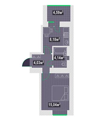 1-кімнатна 35.98 м² в ЖК Garden Sky від 19 000 грн/м², м. Васильків