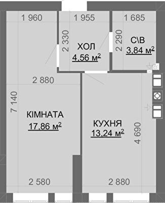 1-кімнатна 39.5 м² в ЖК Найкращий квартал-2 від 23 000 грн/м², смт Гостомель