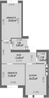 2-кімнатна 57.84 м² в ЖК Найкращий квартал-2 від 21 000 грн/м², смт Гостомель