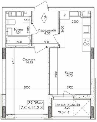 1-комнатная 39.05 м² в ЖМ Новая Буча от 15 500 грн/м², г. Буча