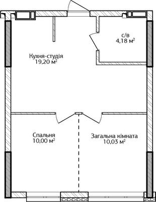 1-комнатная 42.95 м² в ЖК City Park от 22 300 грн/м², г. Ирпень