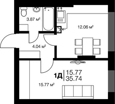 1-кімнатна 35.74 м² в ЖК Irpin City від 22 600 грн/м², м. Ірпінь