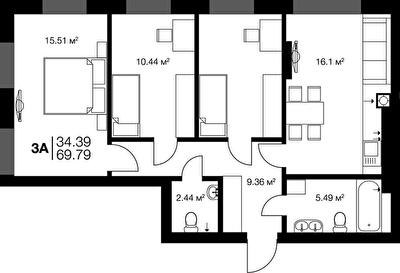 3-кімнатна 69.8 м² в ЖК Irpin City від 19 550 грн/м², м. Ірпінь
