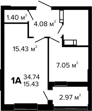 1-кімнатна 34.74 м² в ЖК Irpin City від 21 250 грн/м², м. Ірпінь