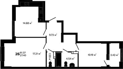 2-кімнатна 61.37 м² в ЖК Irpin City від 20 400 грн/м², м. Ірпінь