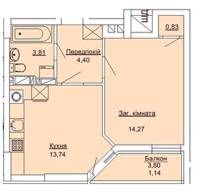 1-кімнатна 38.19 м² в ЖК Royal Park від 27 550 грн/м², м. Ірпінь