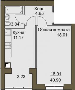 1-кімнатна 40.9 м² в ЖК Софіївський квартал від 21 000 грн/м², с. Софіївська Борщагівка