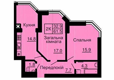 2-кімнатна 61.5 м² в ЖК Софія Сіті від 33 000 грн/м², с. Софіївська Борщагівка