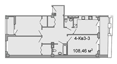 3-кімнатна 108.46 м² в ЖК Троїцький від 43 250 грн/м², Дніпро