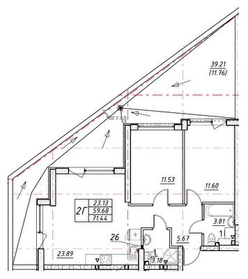 2-комнатная 71.44 м² в ЖК Manhattan от 26 950 грн/м², Одесса